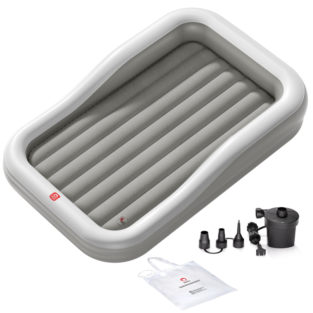 Inflatable Toddler Travel Bed Extra Large Gray S95567