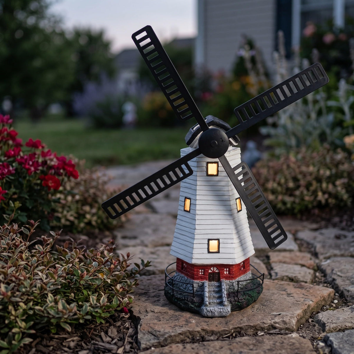 Solar Powered Lighthouse Statue 13 inch C211