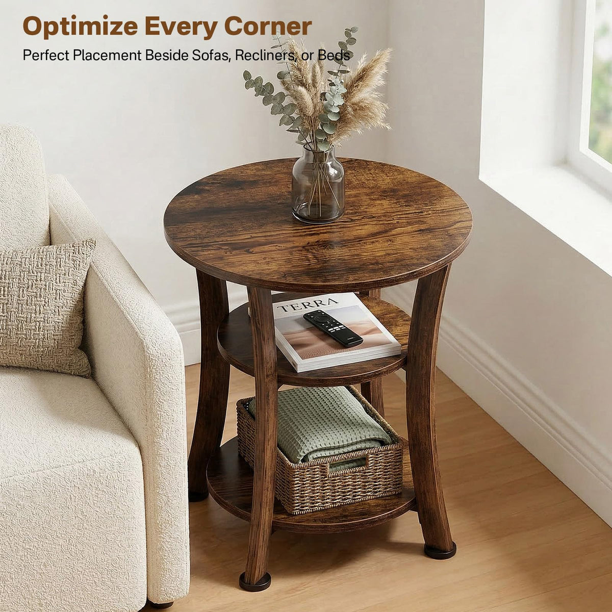 3 Tier Round End Table M371942