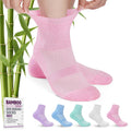 5 Pairs Bamboo Viscose Non-Binding Diabetic Ankle Socks H3415