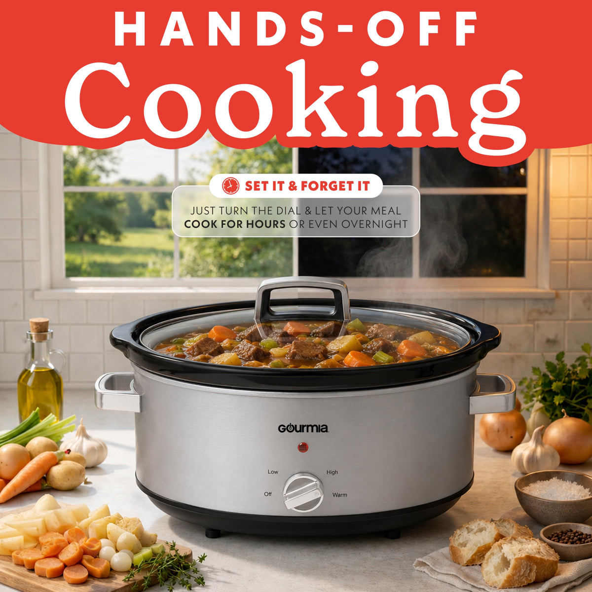 7 Qt Stainless Steel Slow Cooker T98845