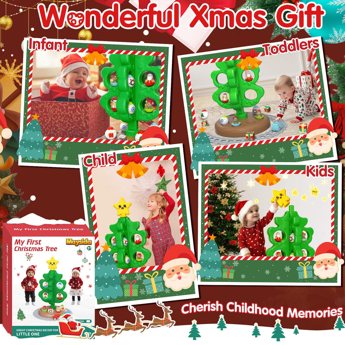 Colorful Plastic Finger Puppets Christmas Tree K977797