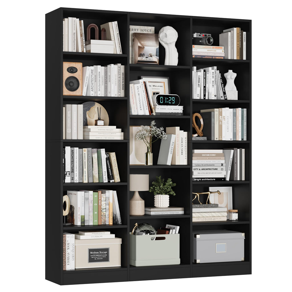 Triple Wide Bookshelf with 17 Display Shelves X671