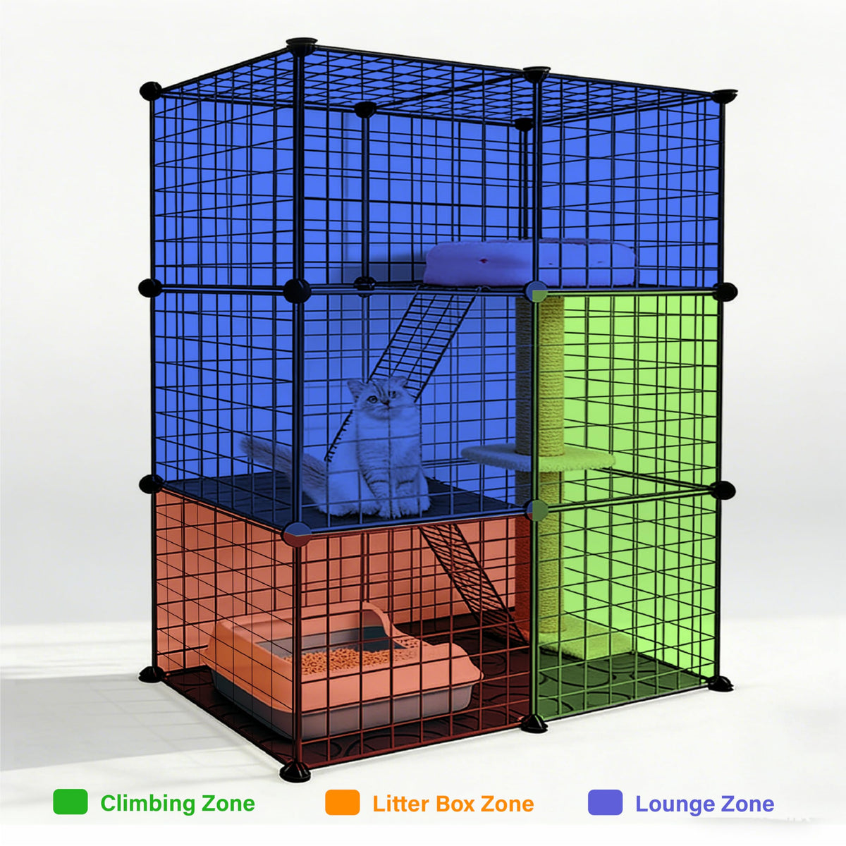 Foldable Black Wire Metal Cat Playpen M932710