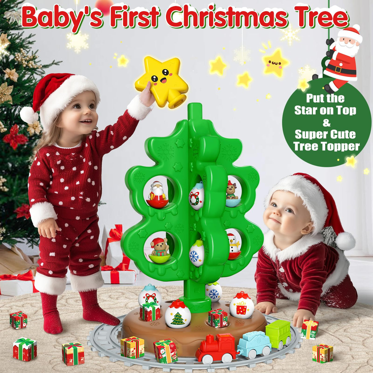 Colorful Plastic Finger Puppets Christmas Tree K977797