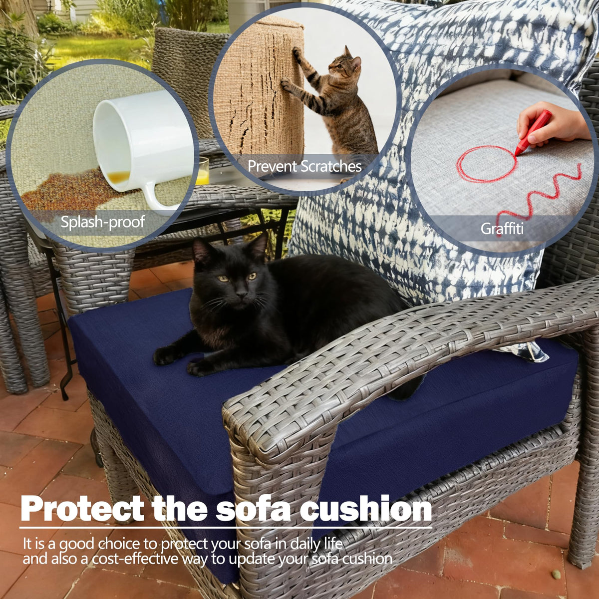 24x22 inch 4 Pack Sofa Cushion Cover Z2295