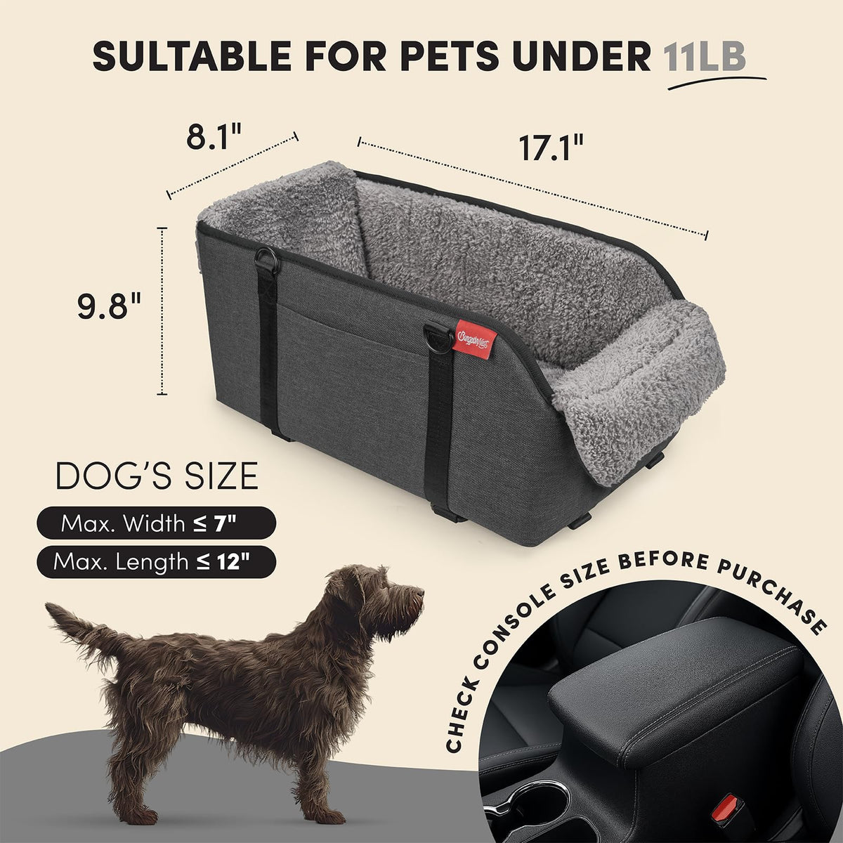 Grey Dog Car Seat P376966