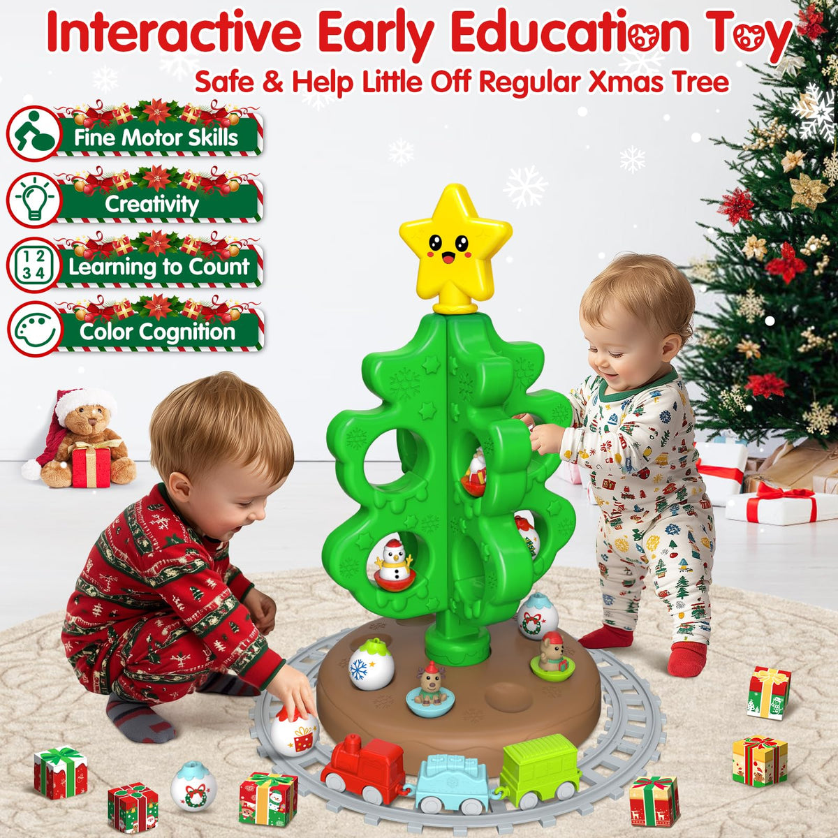 Colorful Plastic Finger Puppets Christmas Tree K977797