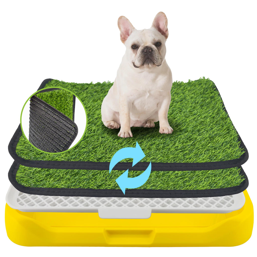 2 Pack 18"x14" Artificial Dog Grass Potty Pad with Tray P921