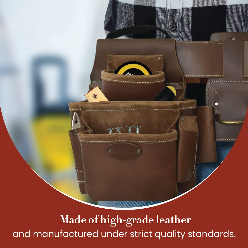 Leather 4 Piece Tool Belt Set with 17 Pockets G427388