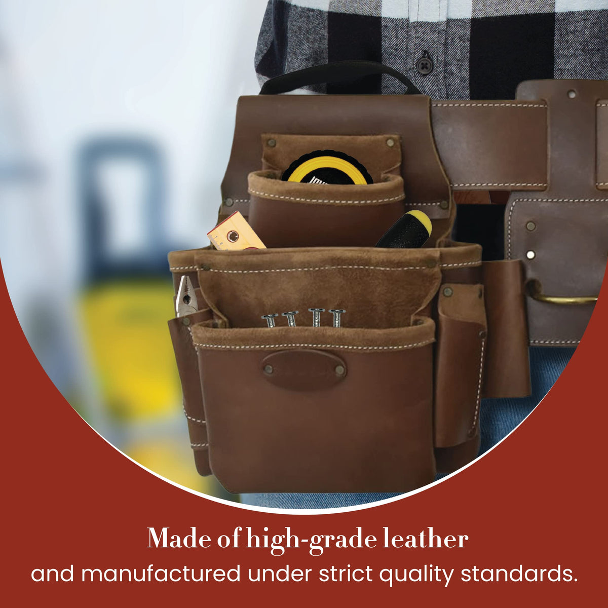 Leather 4 Piece Tool Belt Set with 17 Pockets G427388