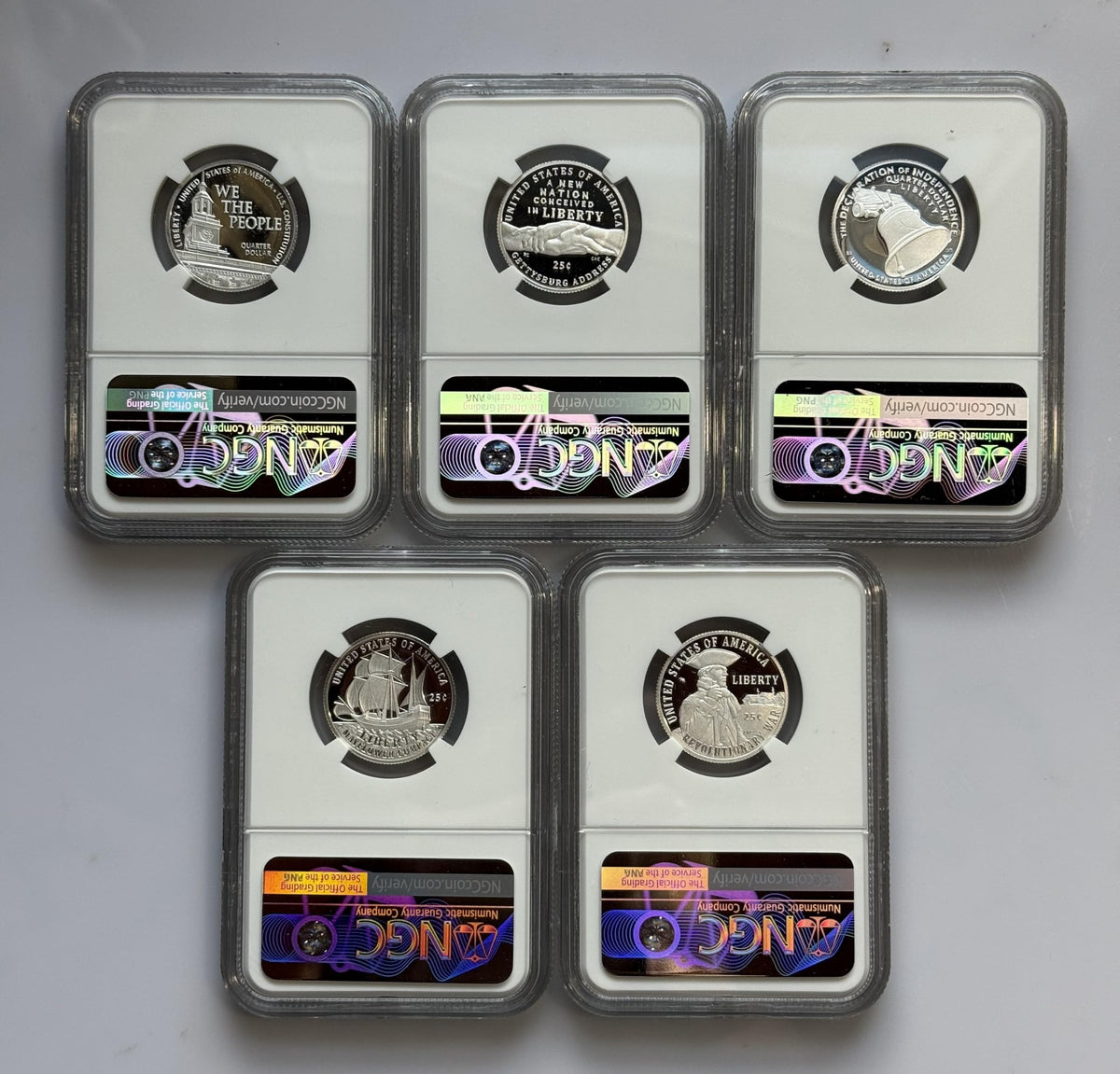 Silver Quarters 25C 5 Coin Set I13140