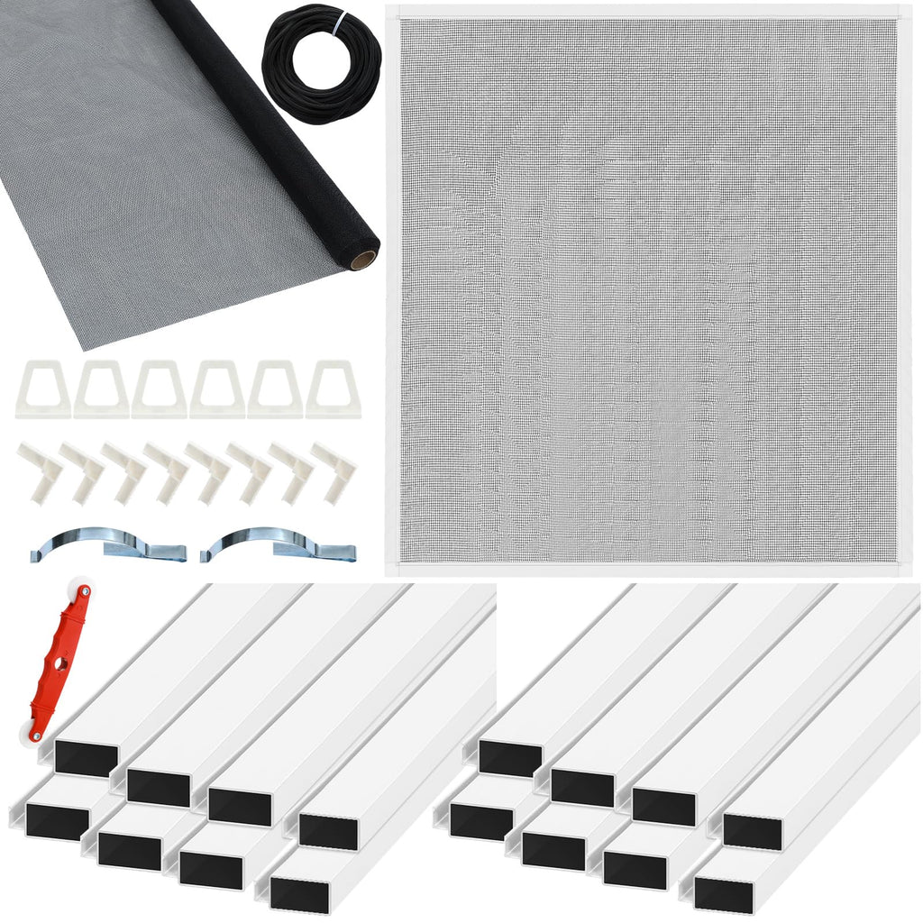 4 Pack Window Screen Kit with Aluminum Frame White 40'' X 40'' F7683