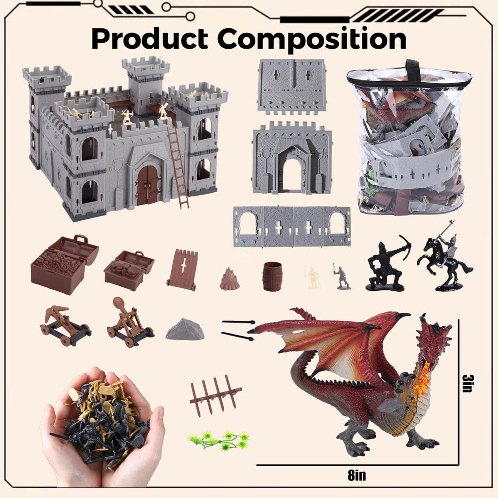 275PCS Medieval Dragon Castle Knights Figures Set F792