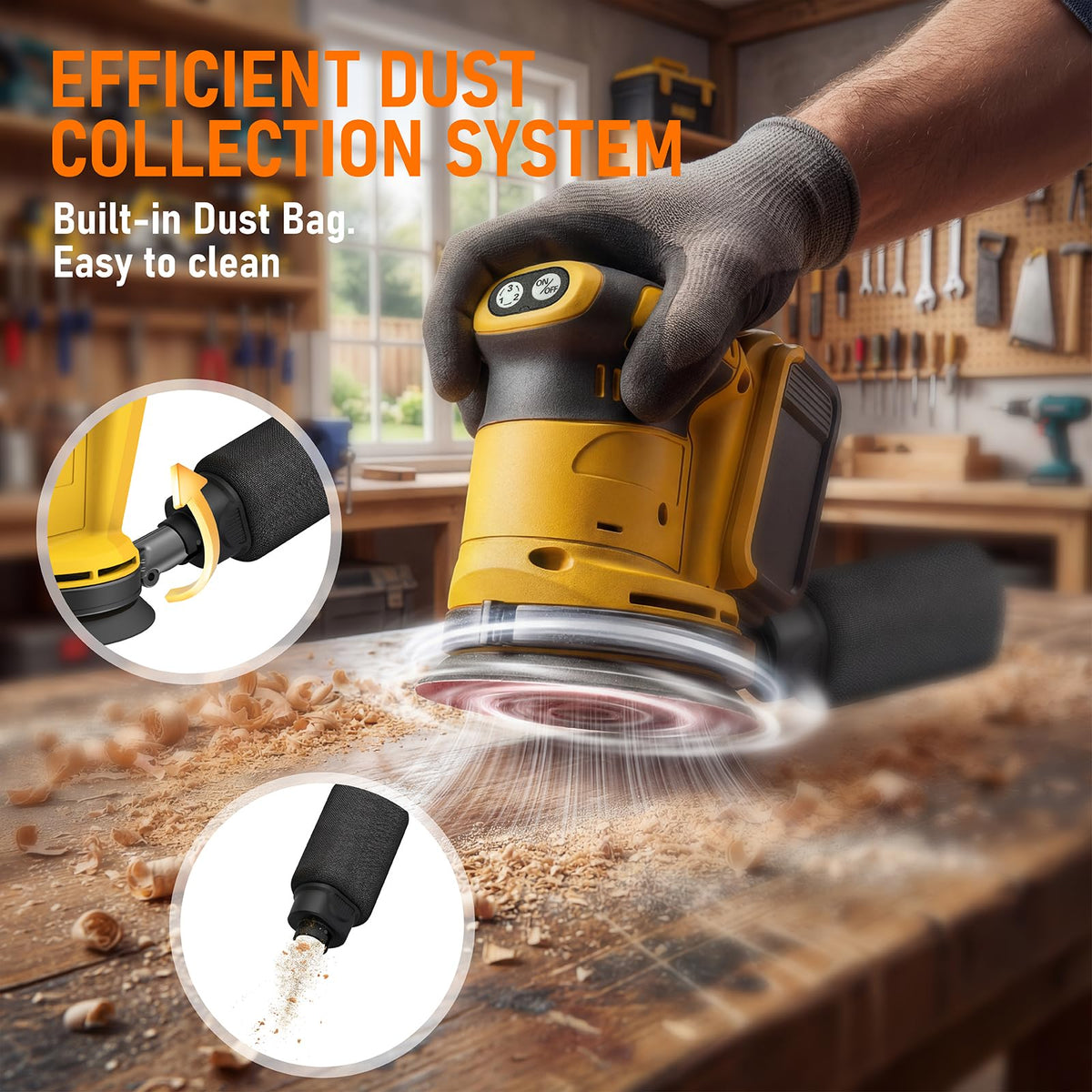 5" Cordless Random Orbital Sander with Storage Bag K49035