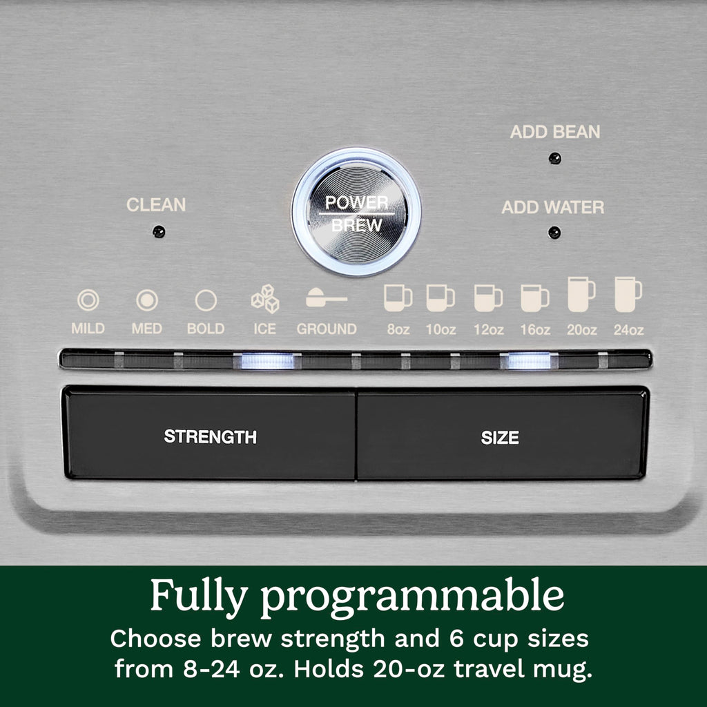 Grind and Brew Single Serve Coffee Maker, 6 Cup Sizes K252393