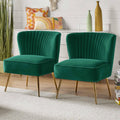 Velvet Accent Chair Set of 2 Green T118232