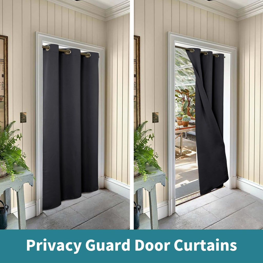 Dark Grey 34 x 80 Inch Thermal Insulated Blackout Curtain R46385
