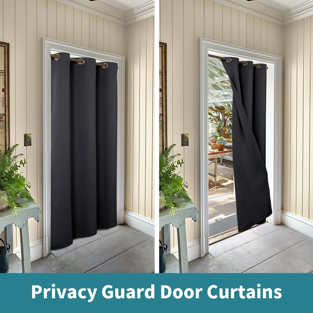 Dark Grey 34 x 80 Inch Thermal Insulated Blackout Curtain R46385