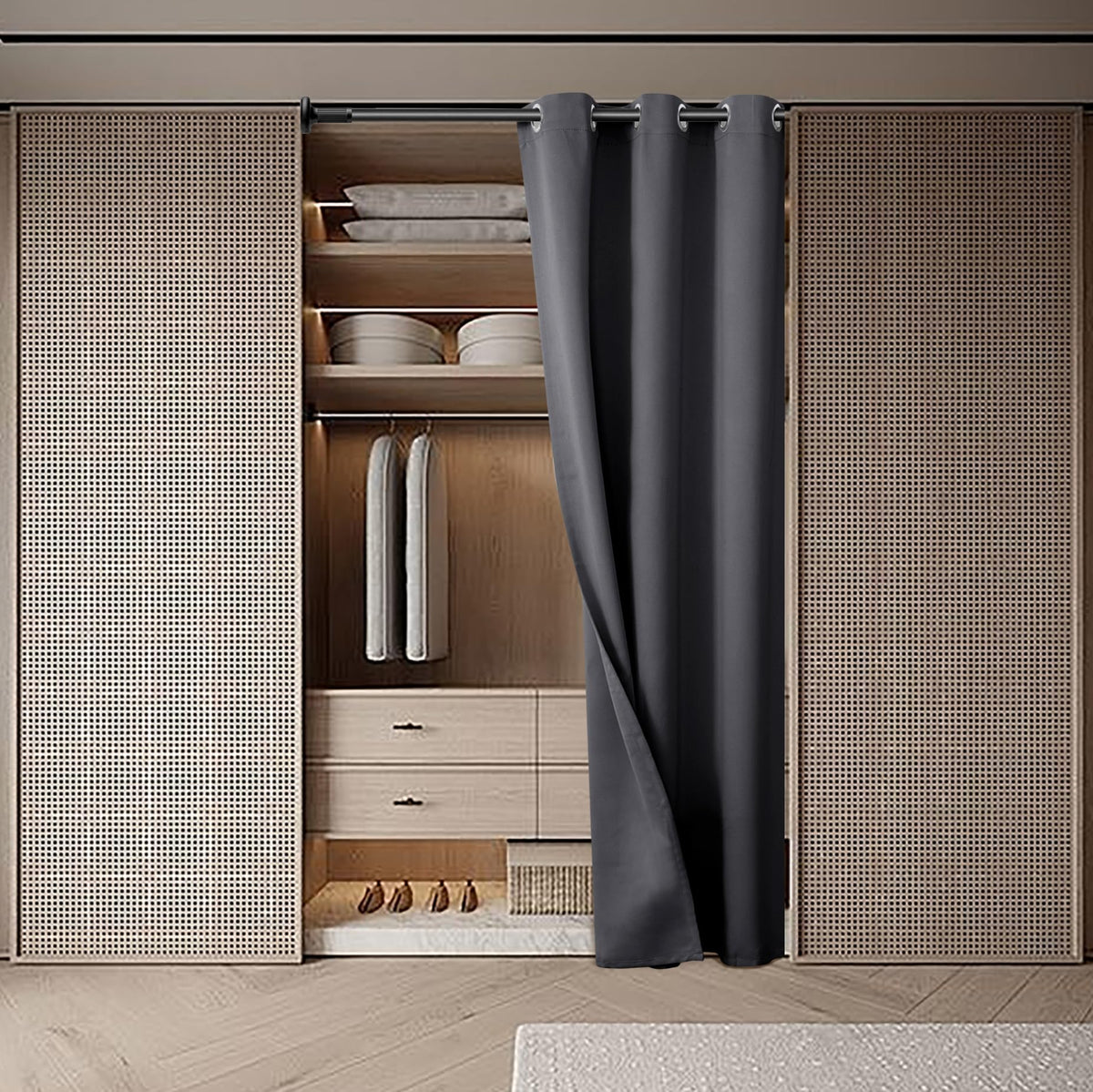Dark Grey 34 x 80 Inch Thermal Insulated Blackout Curtain R46385