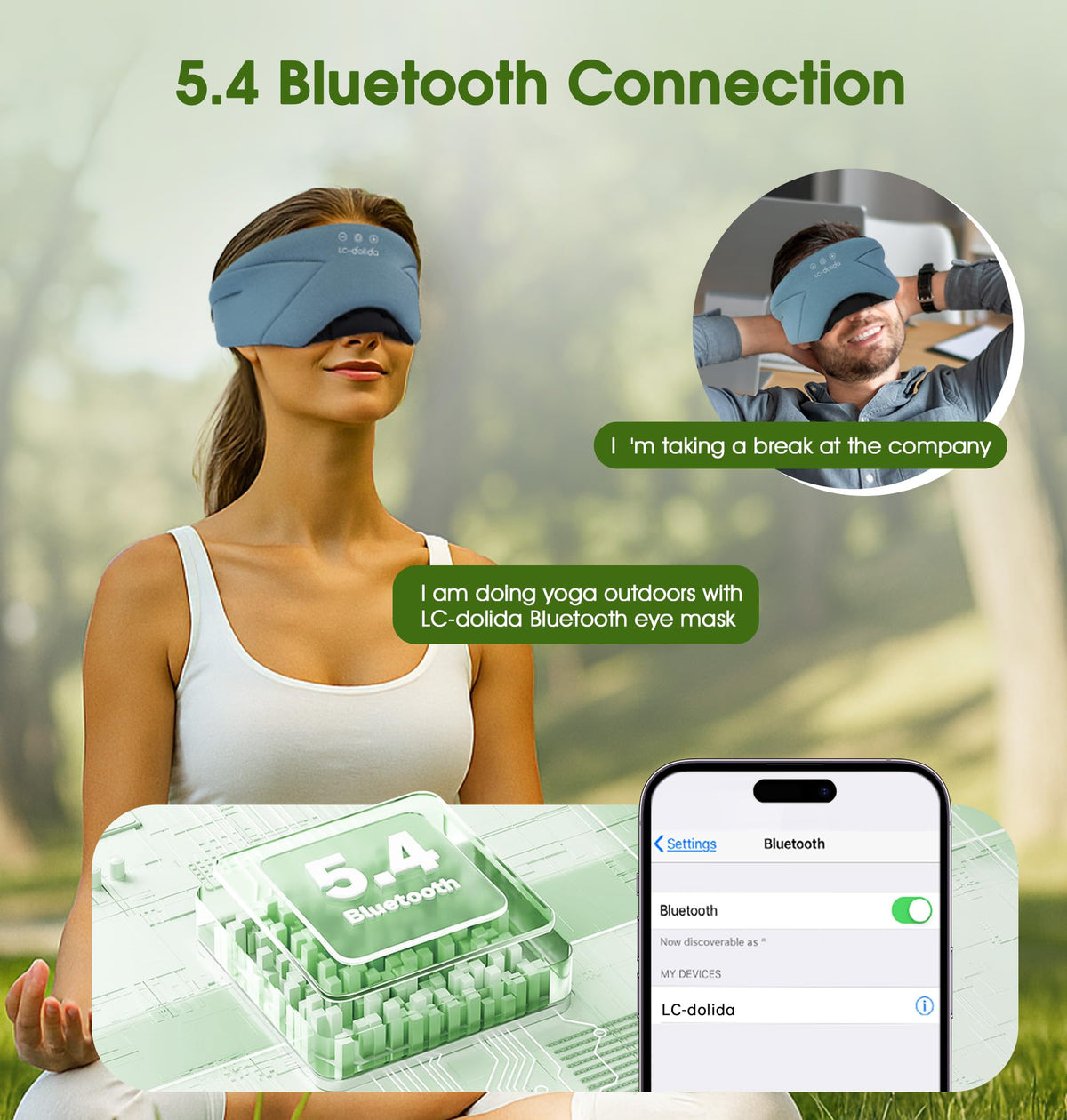 Soft Bamboo Cotton Bluetooth Sleep Mask with Headphones A32479