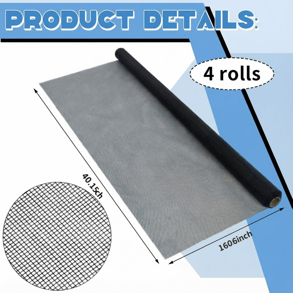 4 Pack Window Screen Kit with Aluminum Frame White 40'' X 40'' F7683