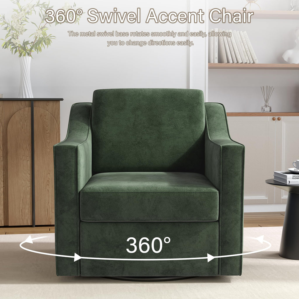 Green Swivel Accent Chairs Set of 2 F2328