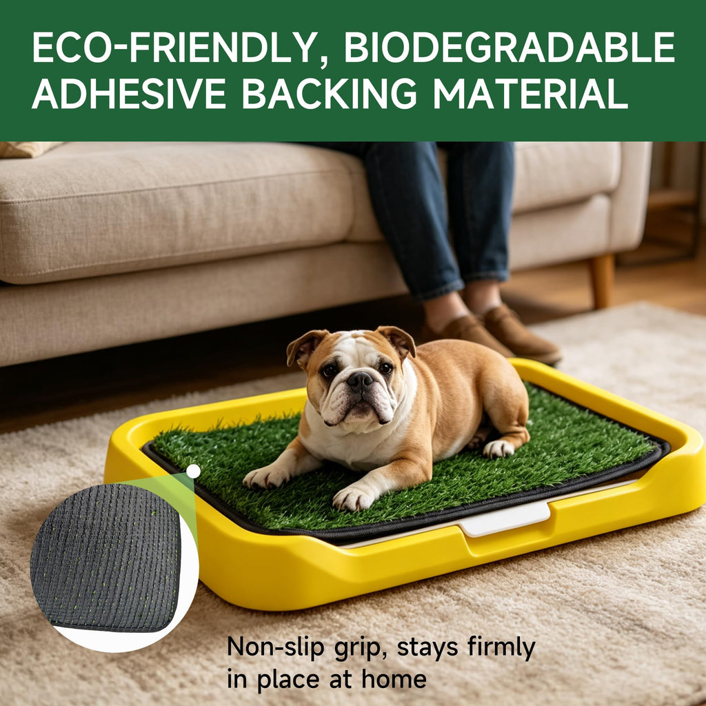 2 Pack 18"x14" Artificial Dog Grass Potty Pad with Tray P921