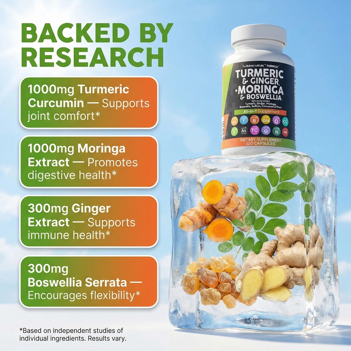 Turmeric Moringa Ginger Boswellia Saffron Supplement B2446