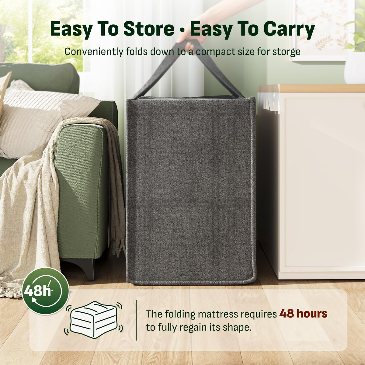 Tri-Fold Mattress Full 6 Inch Memory Foam B80911