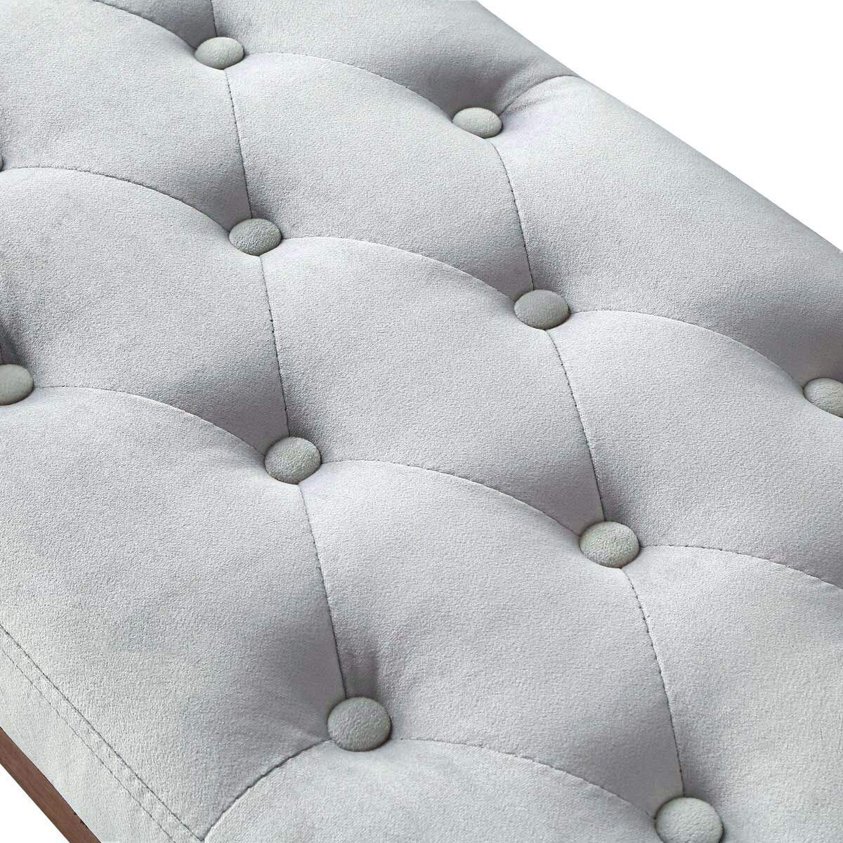 Velvet Upholstered Tufted Entryway Bench with Solid Wood Leg C9102
