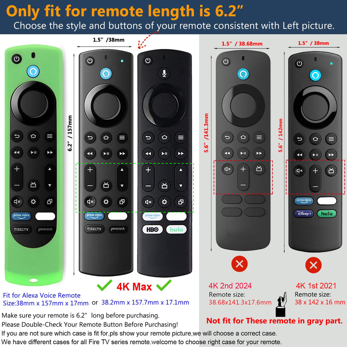 Silicone Remote Case 2pcs Nightglow Green and Blue Q381