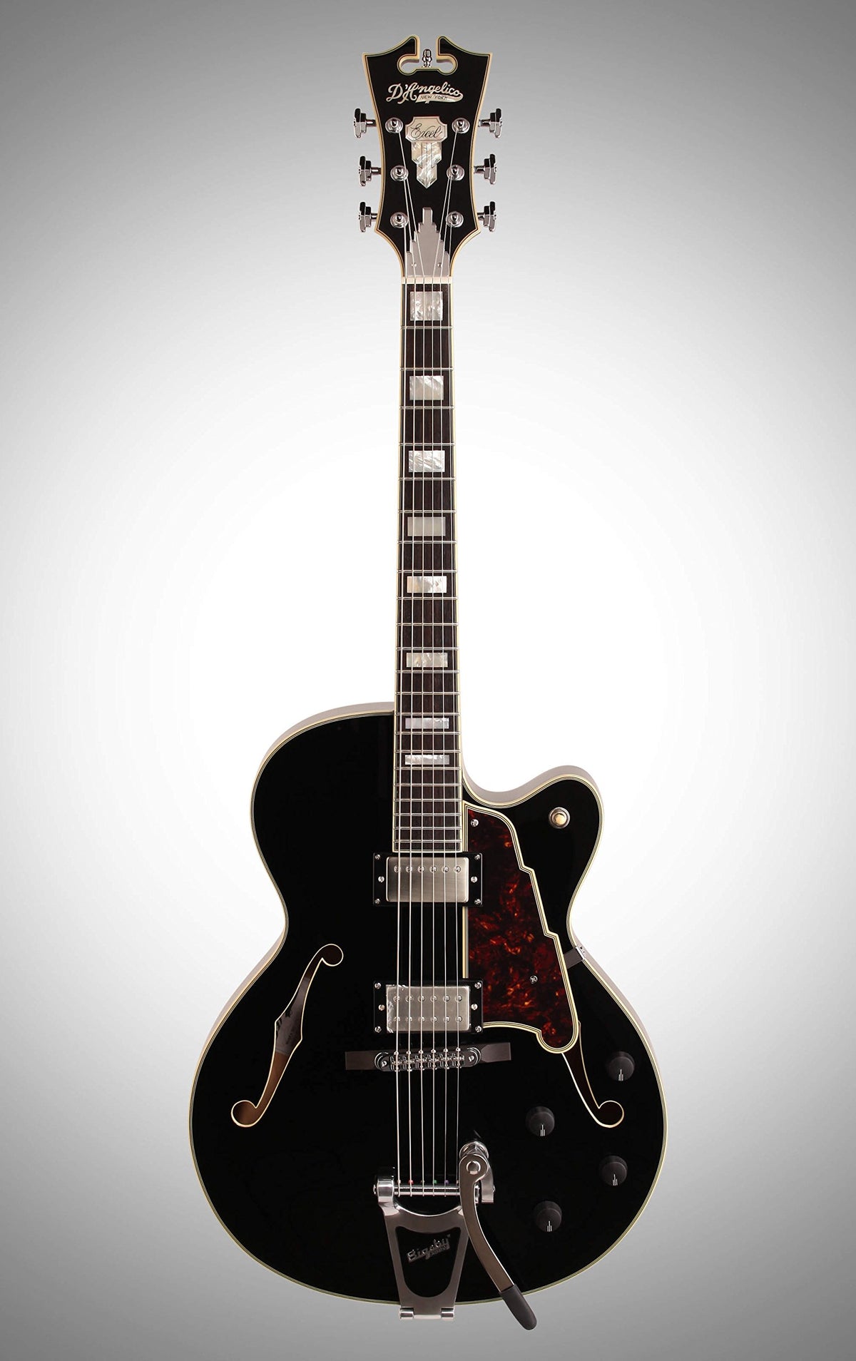 Black Archtop Hollowbody Electric Guitar E24309