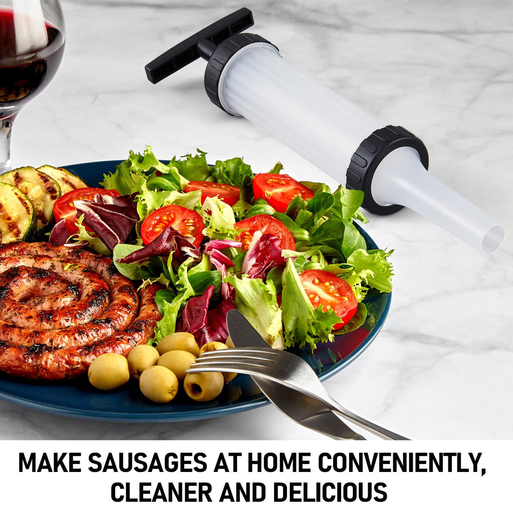2 Pack Manual Sausage Stuffer Kit with 6 Stuffing Tubes K12974