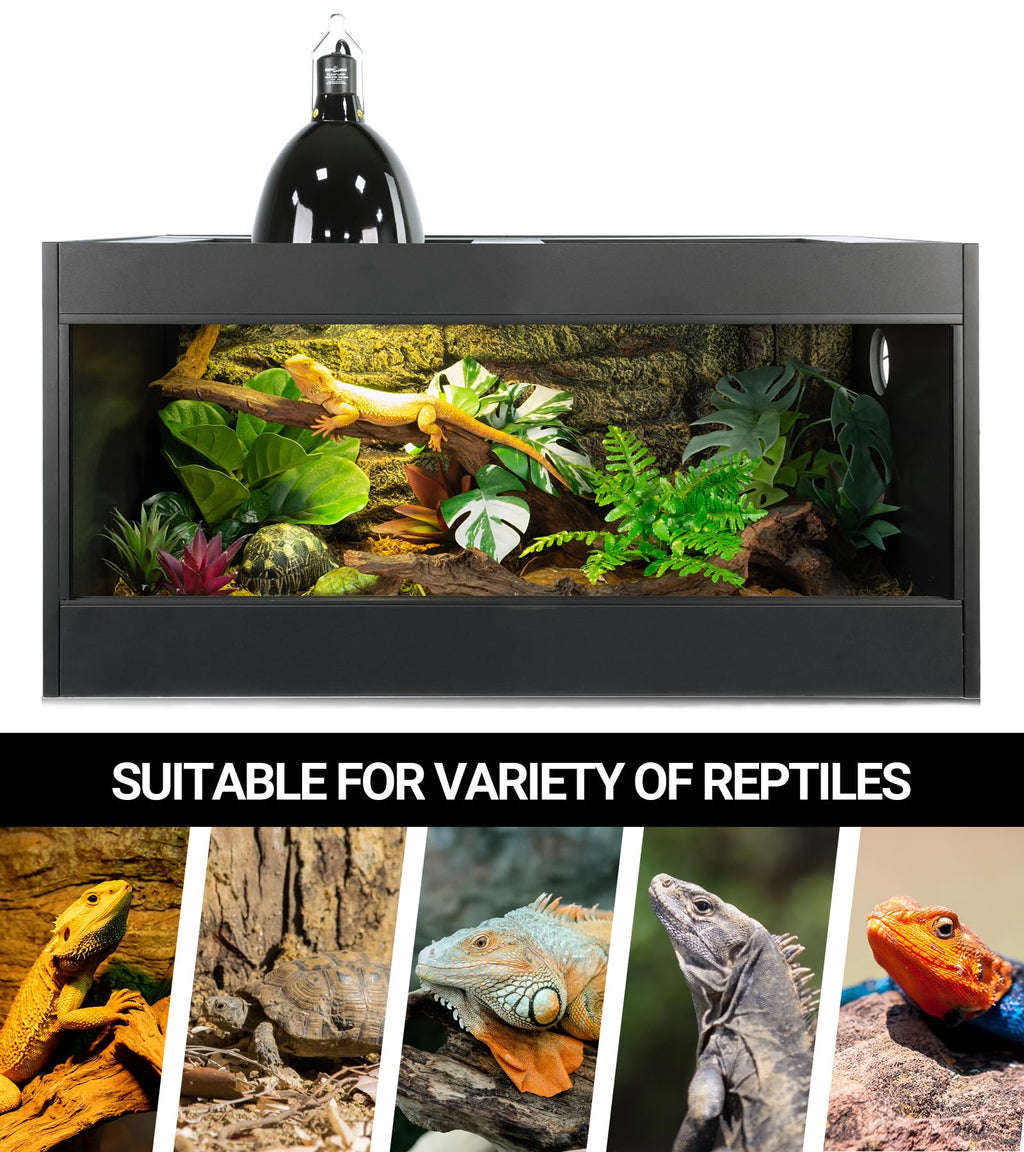 160W Reptile Heat Lamp UVA UVB Bulbs with 8.5 Inch Light Fixture Z7584