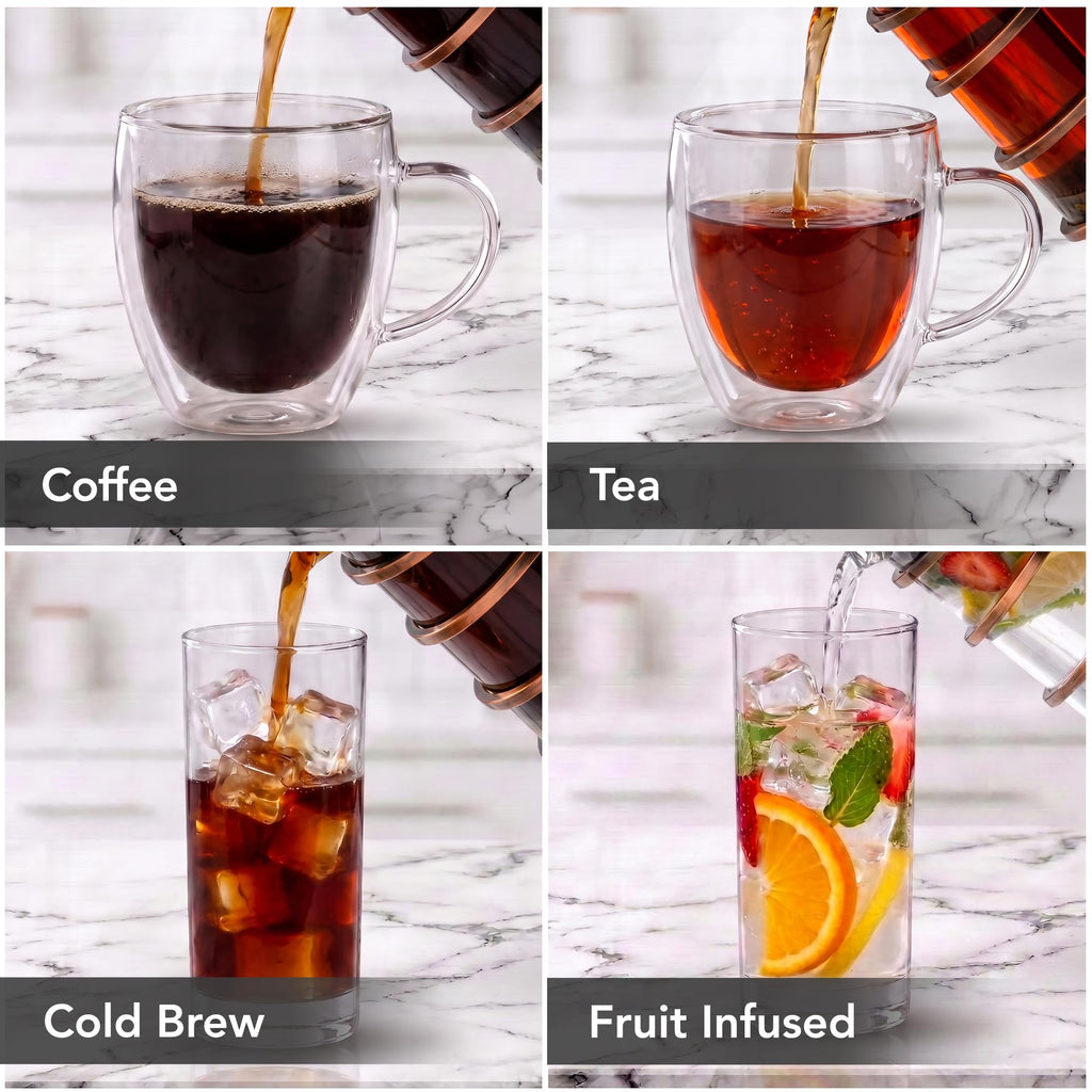 French Press Coffee Maker 27oz with 4 Filters I499