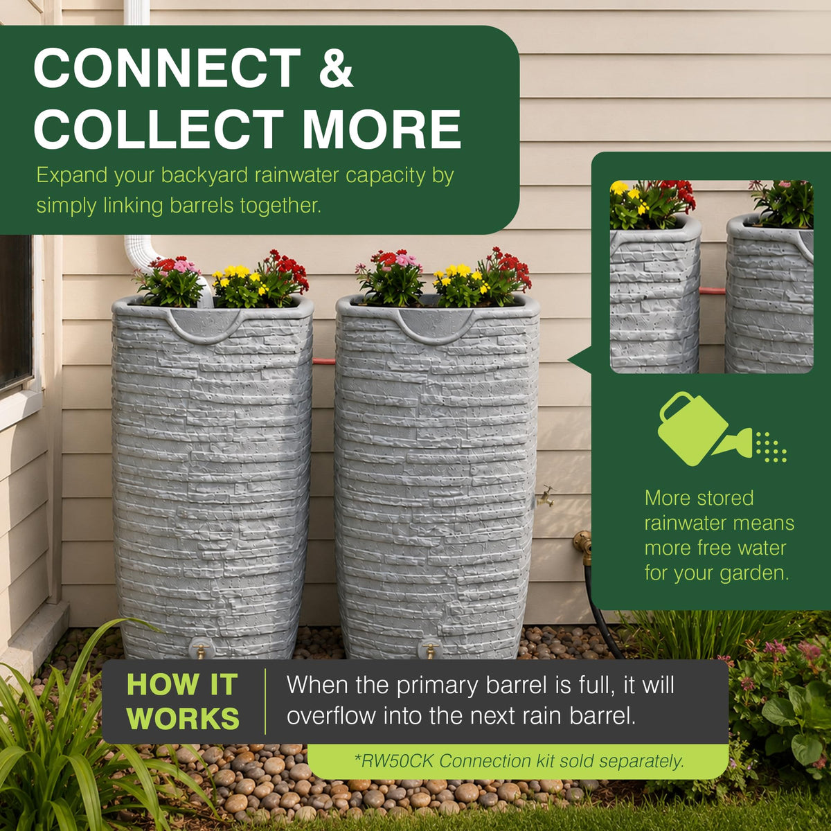 50 Gallon Rain Water Collection Barrel J227316