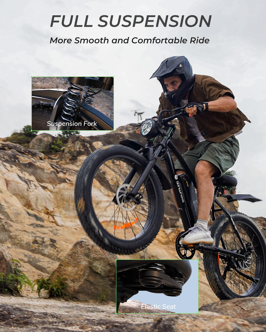 26" Fat Tire Electric Mountain Bike with 48V 13Ah Battery W682593