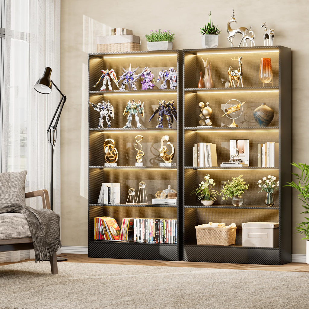 Black 5-Tier Wooden Bookshelf Q32981