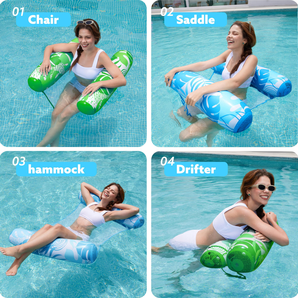 2 Packs Inflatable Pool Floats PVC Water Hammock Lounge S803