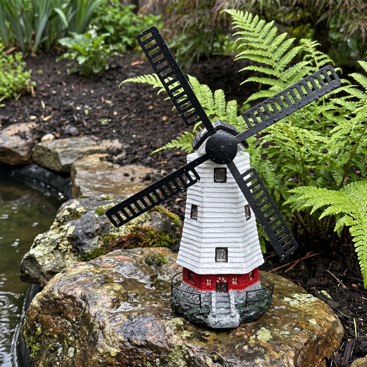 Solar Powered Lighthouse Statue 13 inch C211
