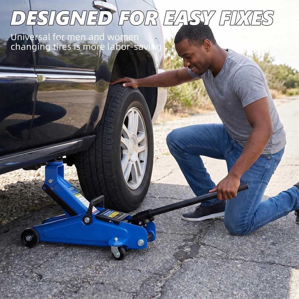 2 Ton Low Profile Floor Jack, 4000 lbs, Blue A1664